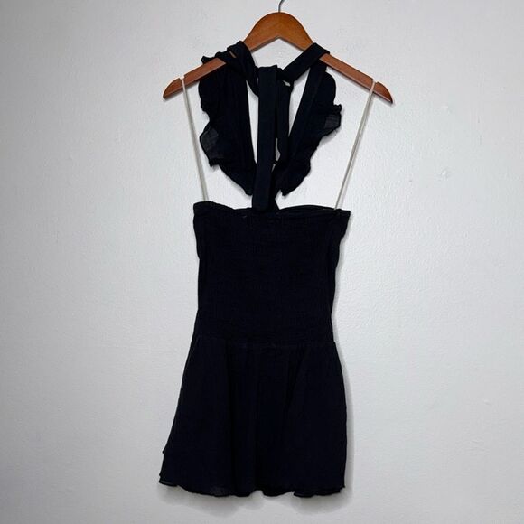 Free People Sleeveless Halter Backless Ruffle Bodycon Mini Party Dress Size Sm - Picture 9 of 11